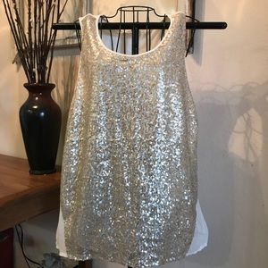 Gold Glitter Flowing Top Size Large